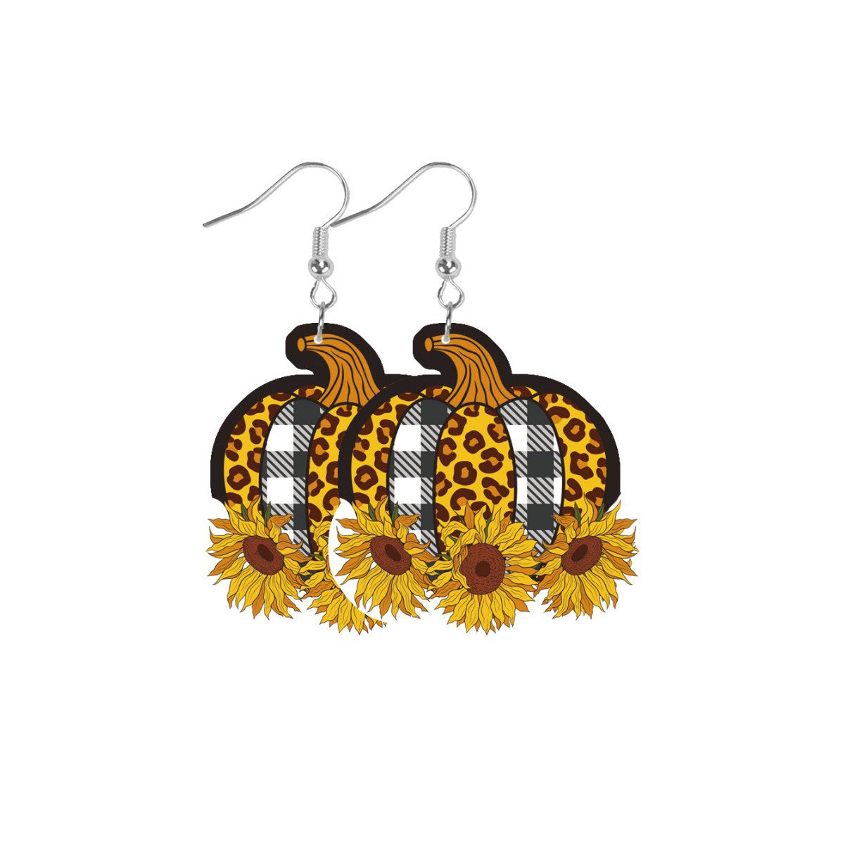 Wholesale Leather Thanksgiving Pumpkin Earrings